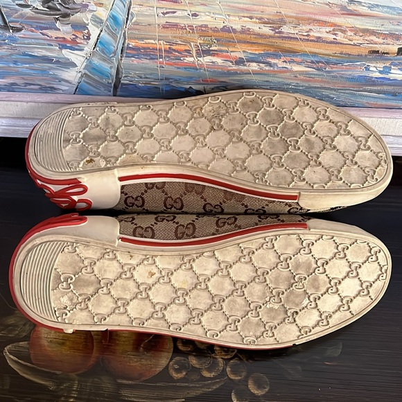 VTG Gucci Fashion GG Monogram Canvas Velcro Sneakers size 46 - Picture 11 of 16